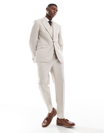 Slim Suit With Linen