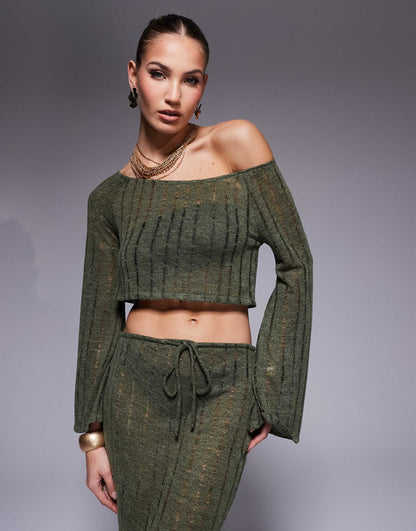 Long Sleeve Knit Beach Top Co-Ord