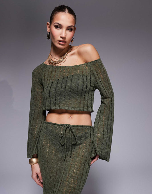 Long Sleeve Knit Beach Top Co-Ord