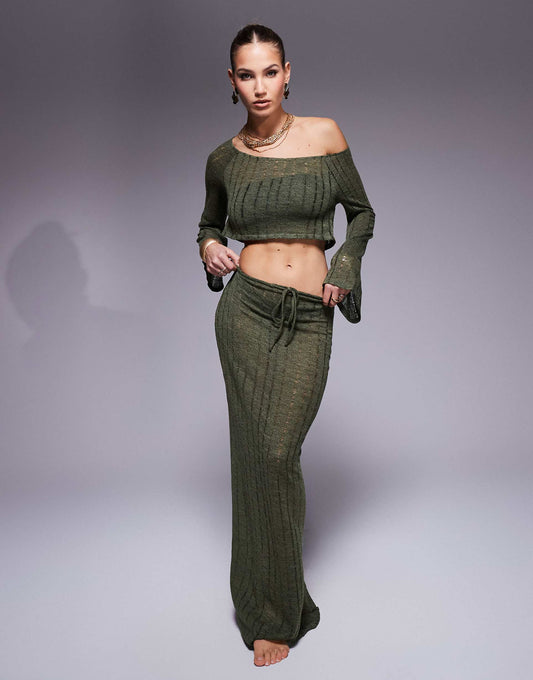 Maxi Knit Beach Skirt Co-Ord