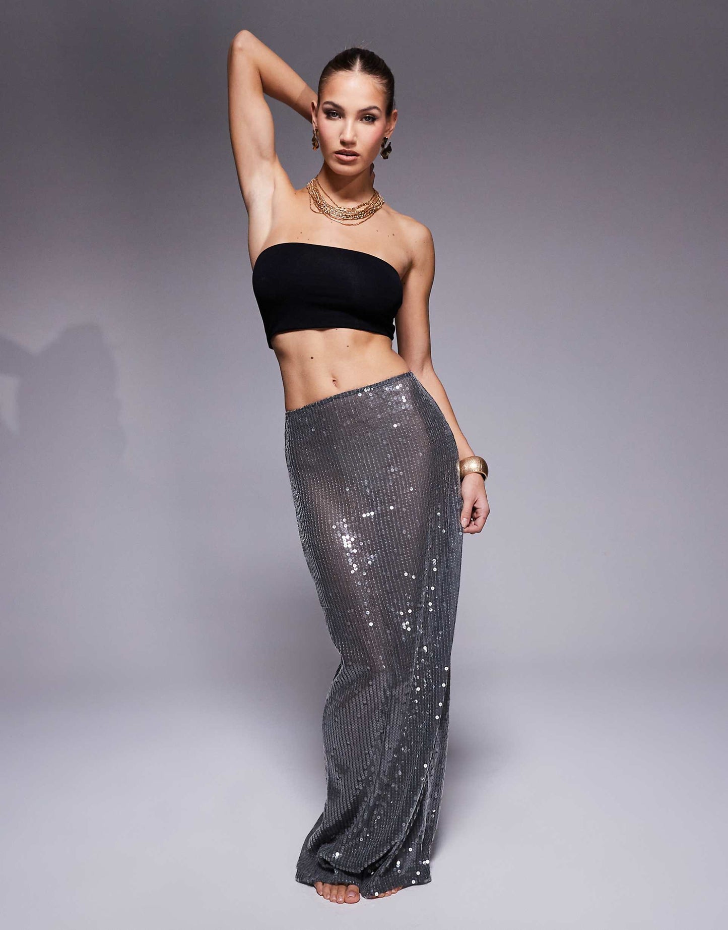 Sequin Maxi Beach Skirt