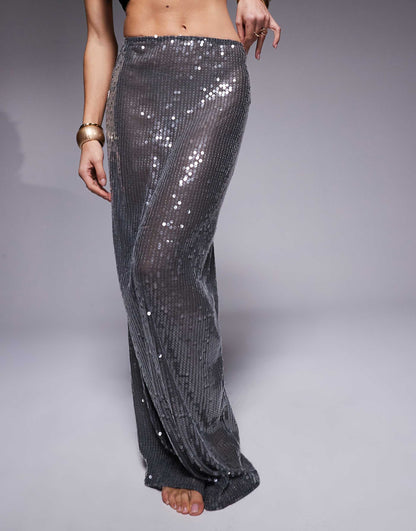 Sequin Maxi Beach Skirt