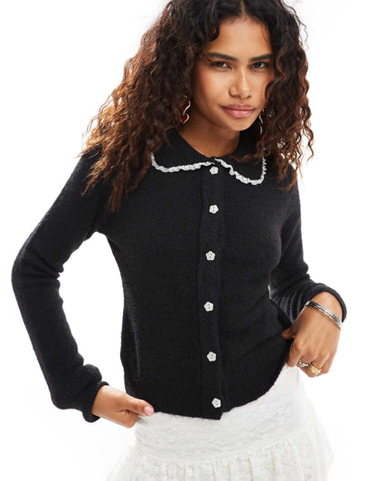 Jaiko Frill Collar Cardigan