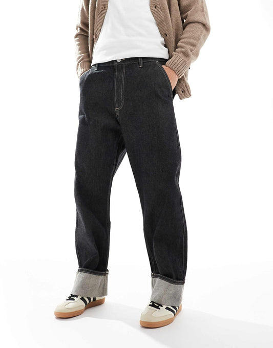 Baggy Co-Ord Jeans With Fold Over Hem