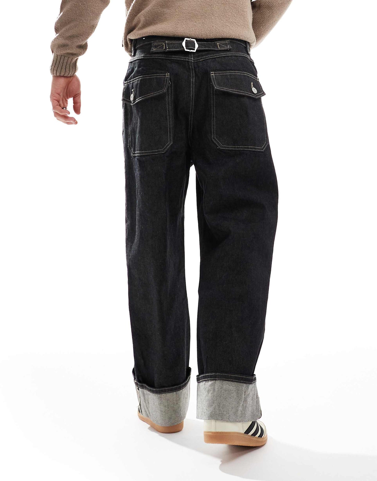 Baggy Co-Ord Jeans With Fold Over Hem