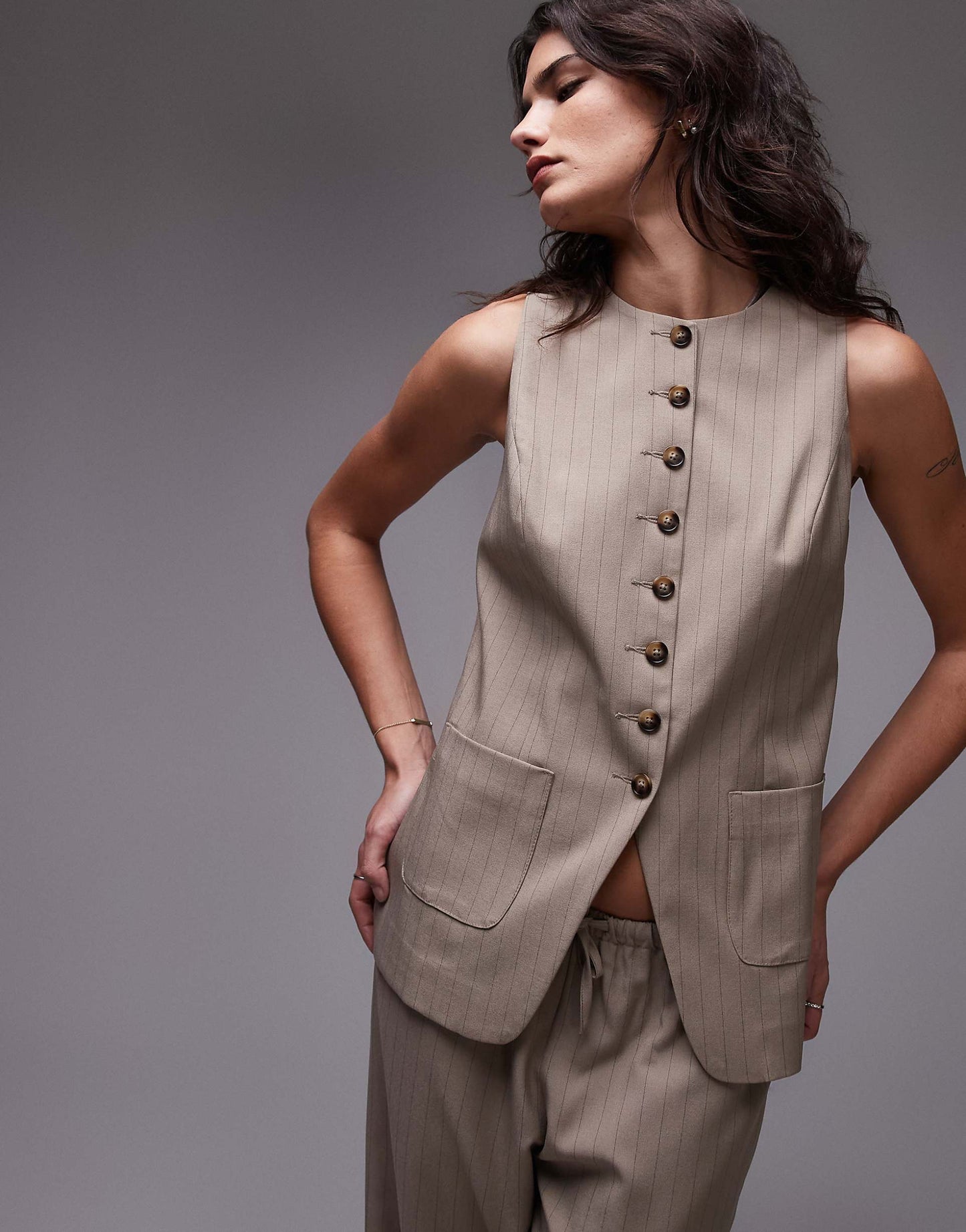 High Neck Waistcoat With Pocket