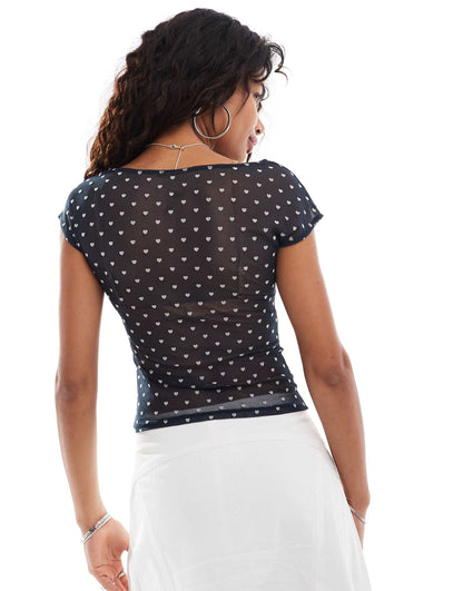 Nova Polka Dot Sheer T-Shirt