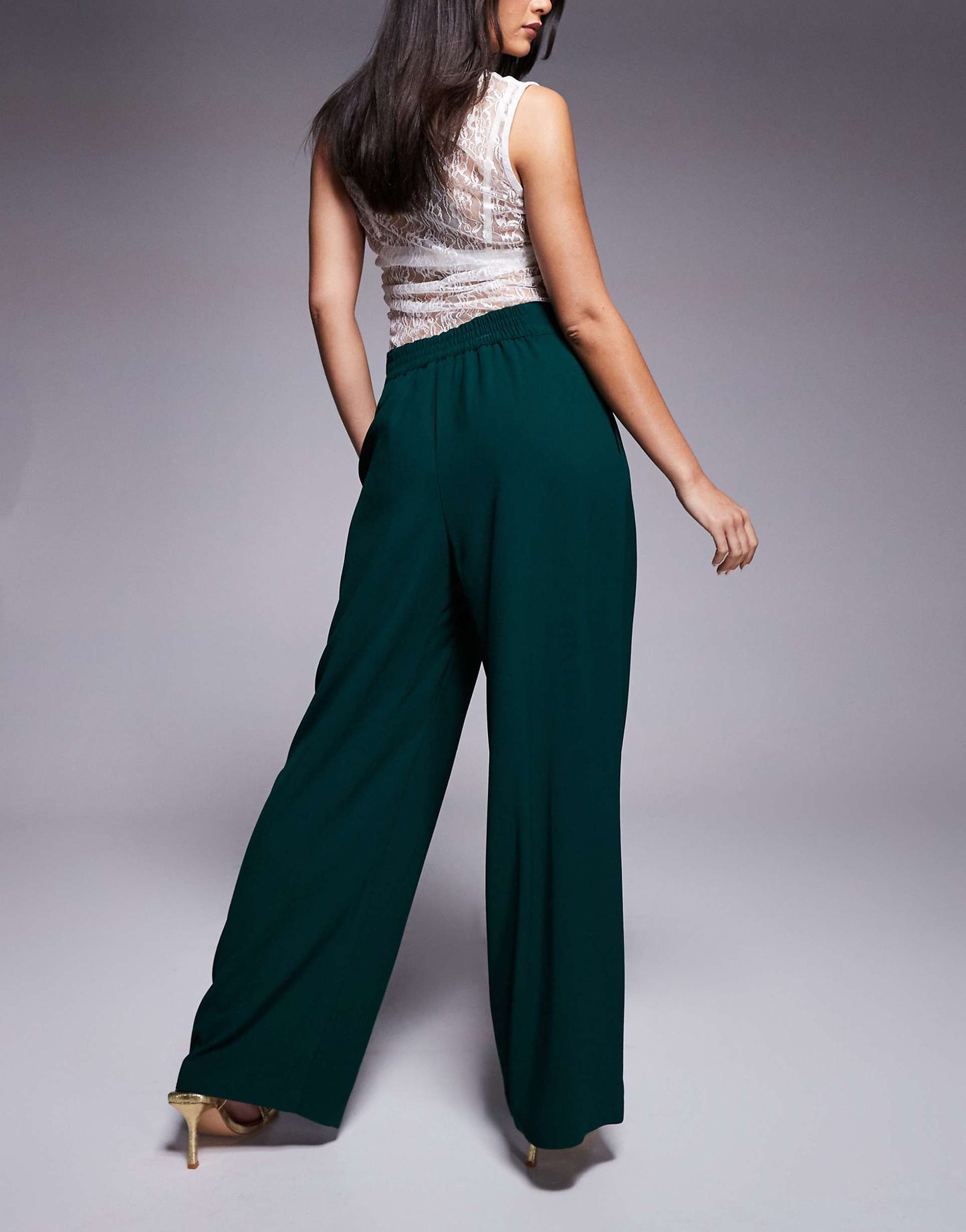 Pleated Wide Leg Trouser