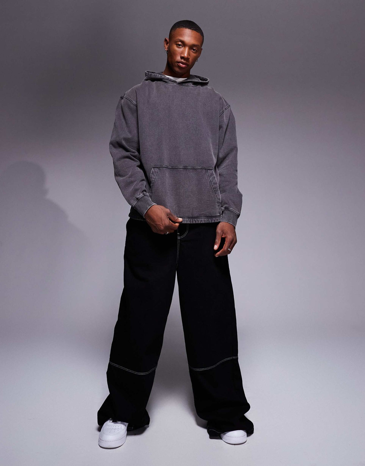 Oversized Hoodie With Cut And Sew Detail