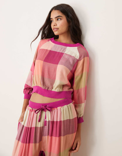 Plaid Flannel Pyjama Top Co-Ord