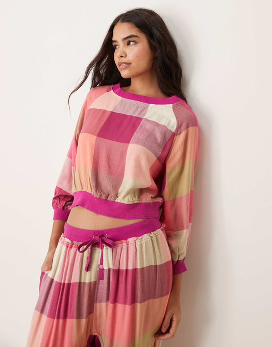 Plaid Flannel Pyjama Top Co-Ord