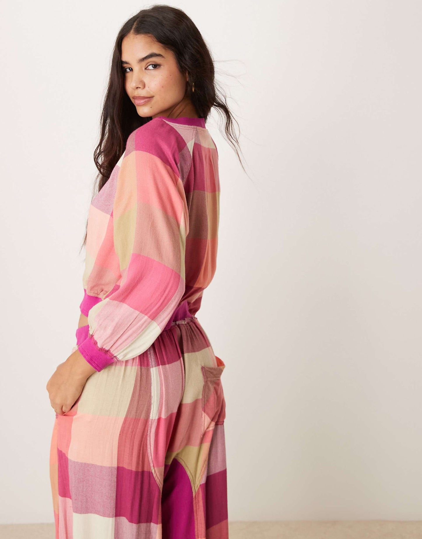 Plaid Flannel Pyjama Top Co-Ord