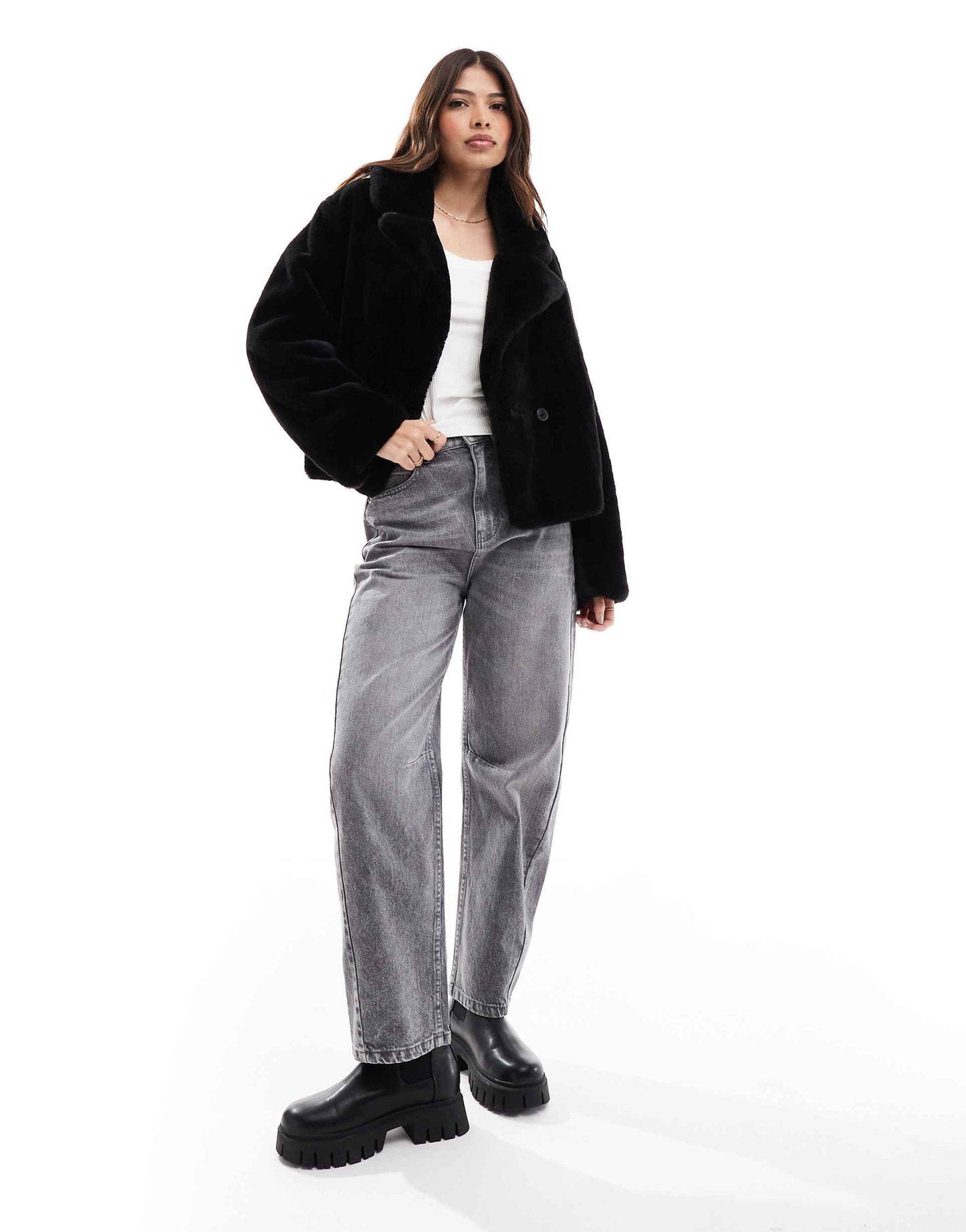 Faux Fur Cropped Jacket