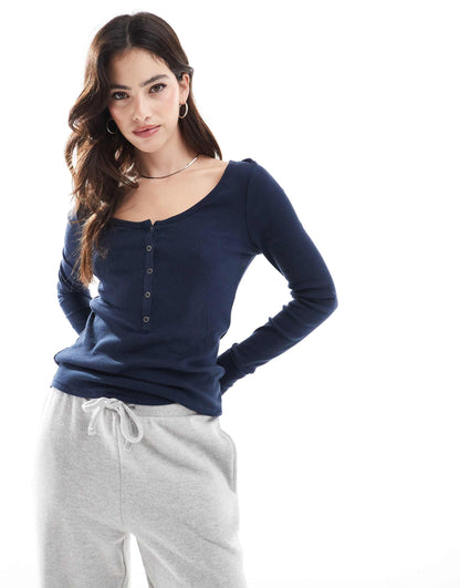 Long Sleeve Button Up Top