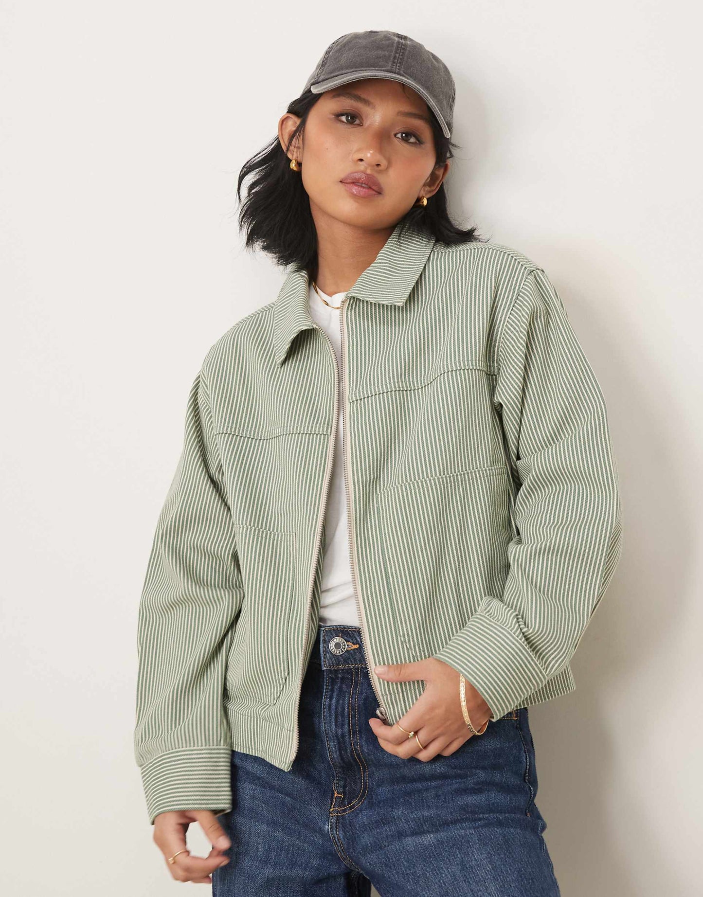 Petite Twill Top Collar Jacket