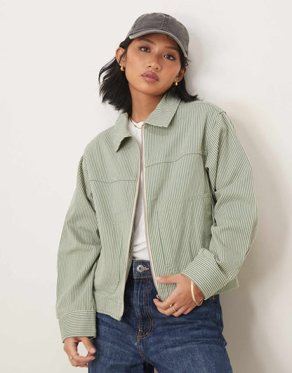 Petite Twill Top Collar Jacket