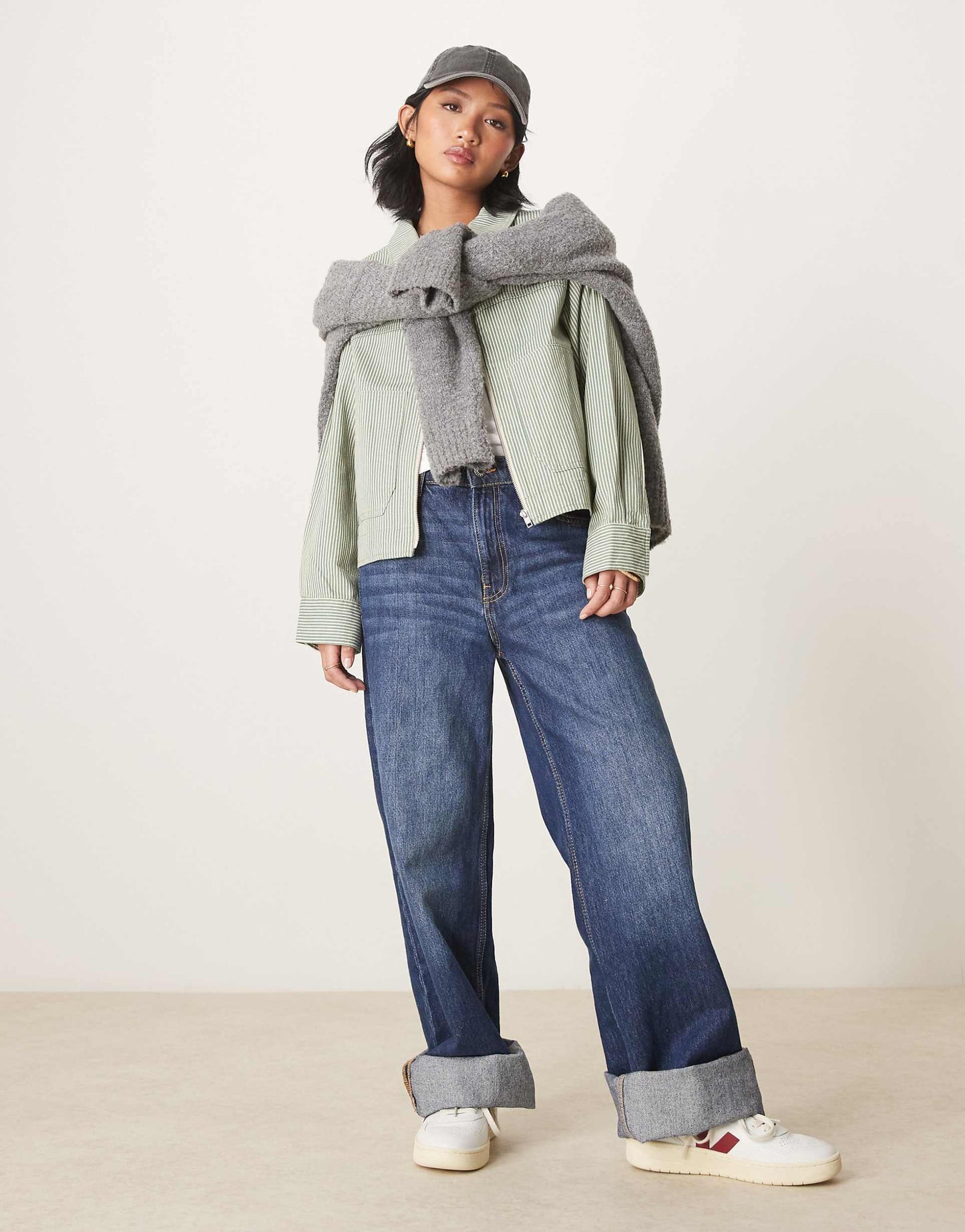 Petite Twill Top Collar Jacket