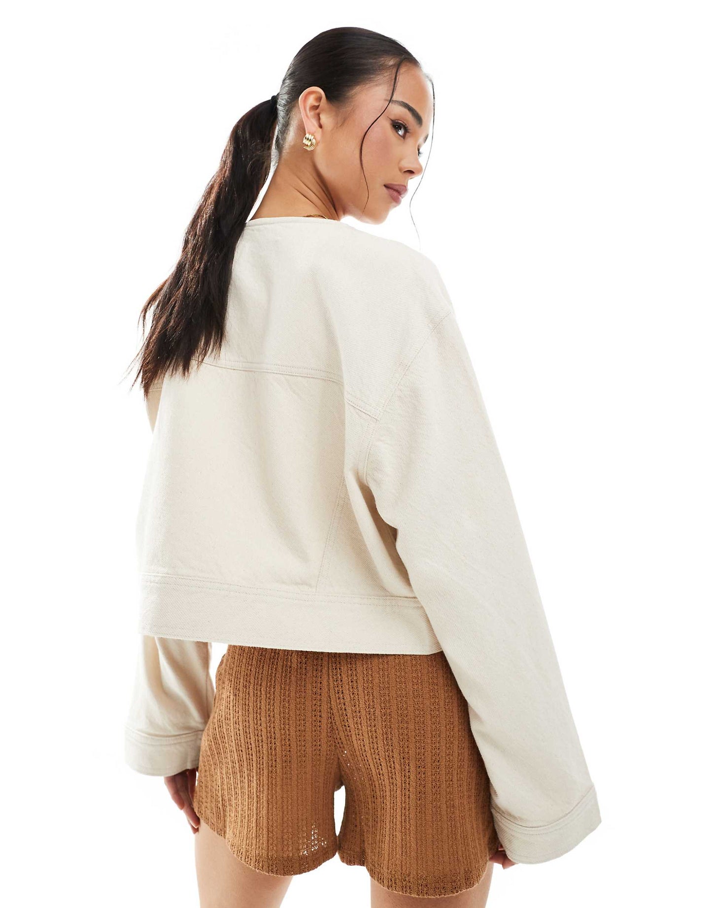 Twill Collarless Jacket