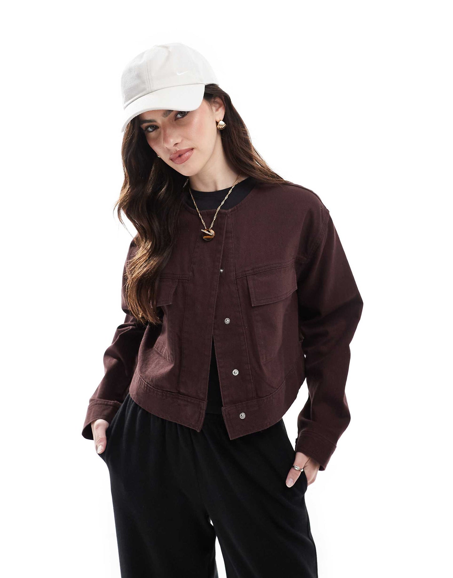 Twill Collarless Jacket