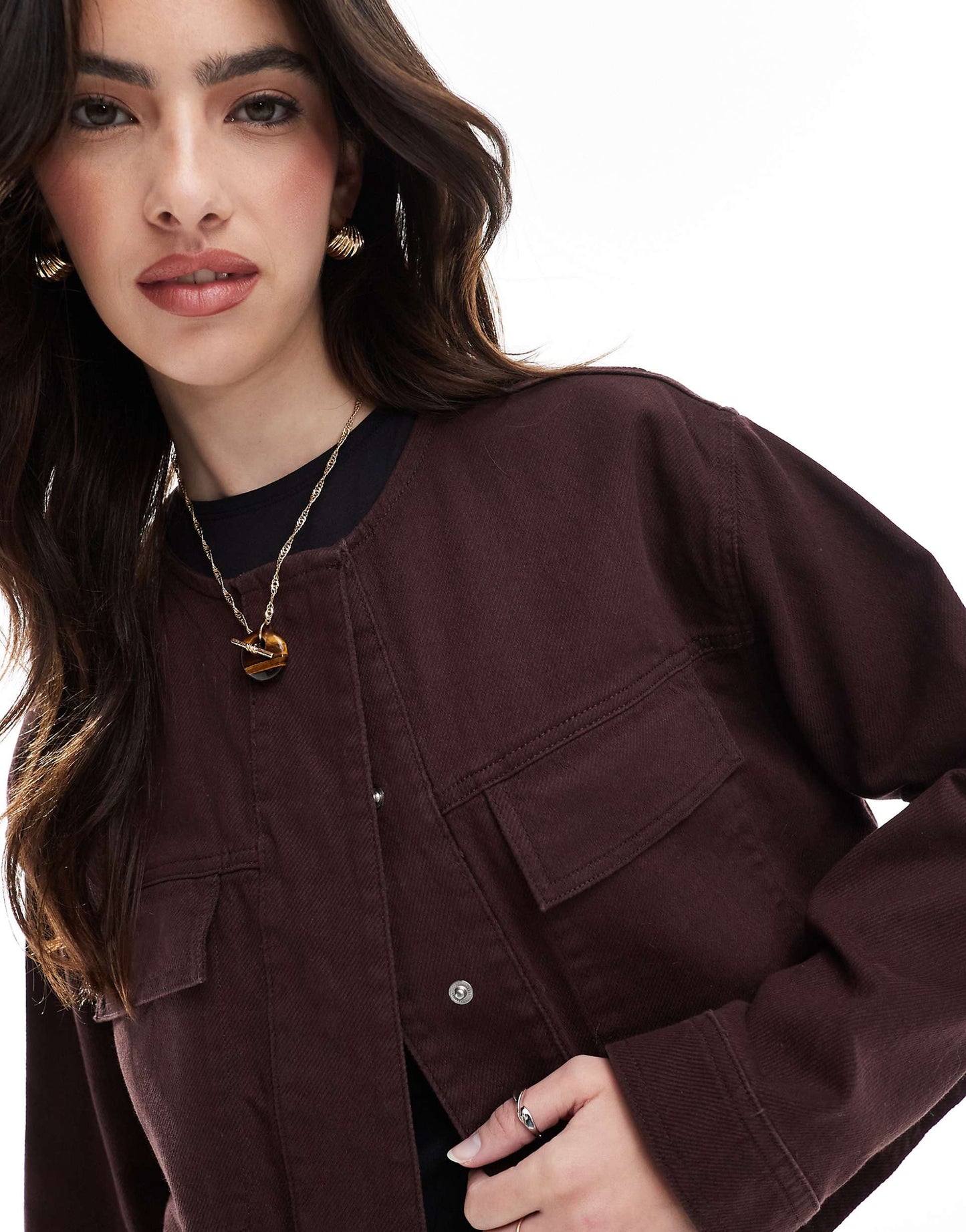Twill Collarless Jacket