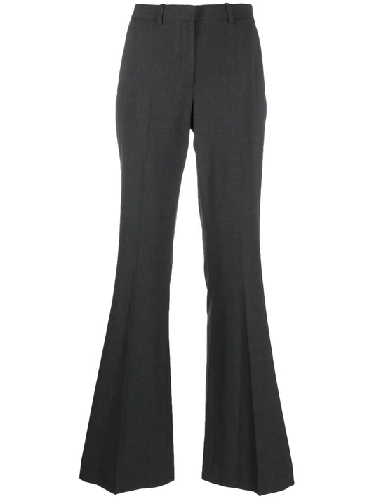Wool-Blend Flared Trousers