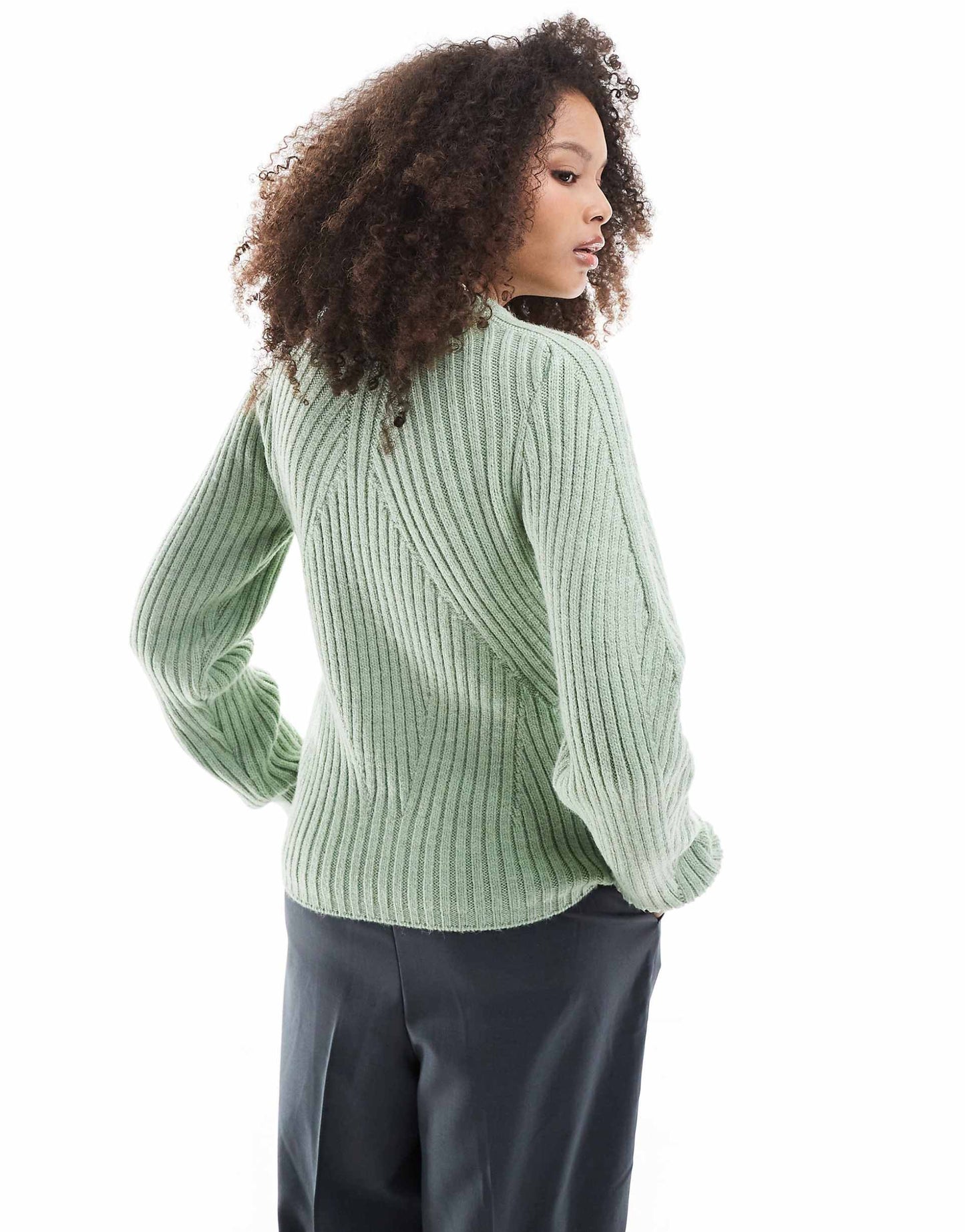 Knitted Structured Jumper With Volume Sleeve