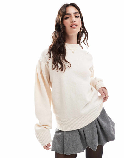 Volume Sleeve Crew Neck Jumper