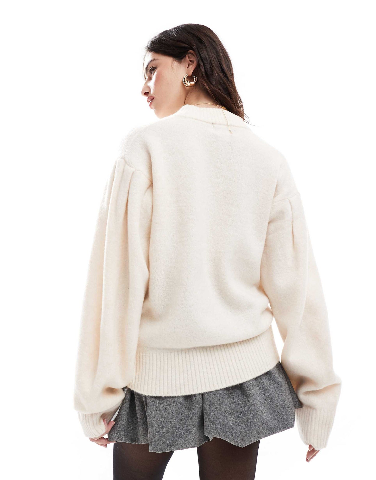 Volume Sleeve Crew Neck Jumper