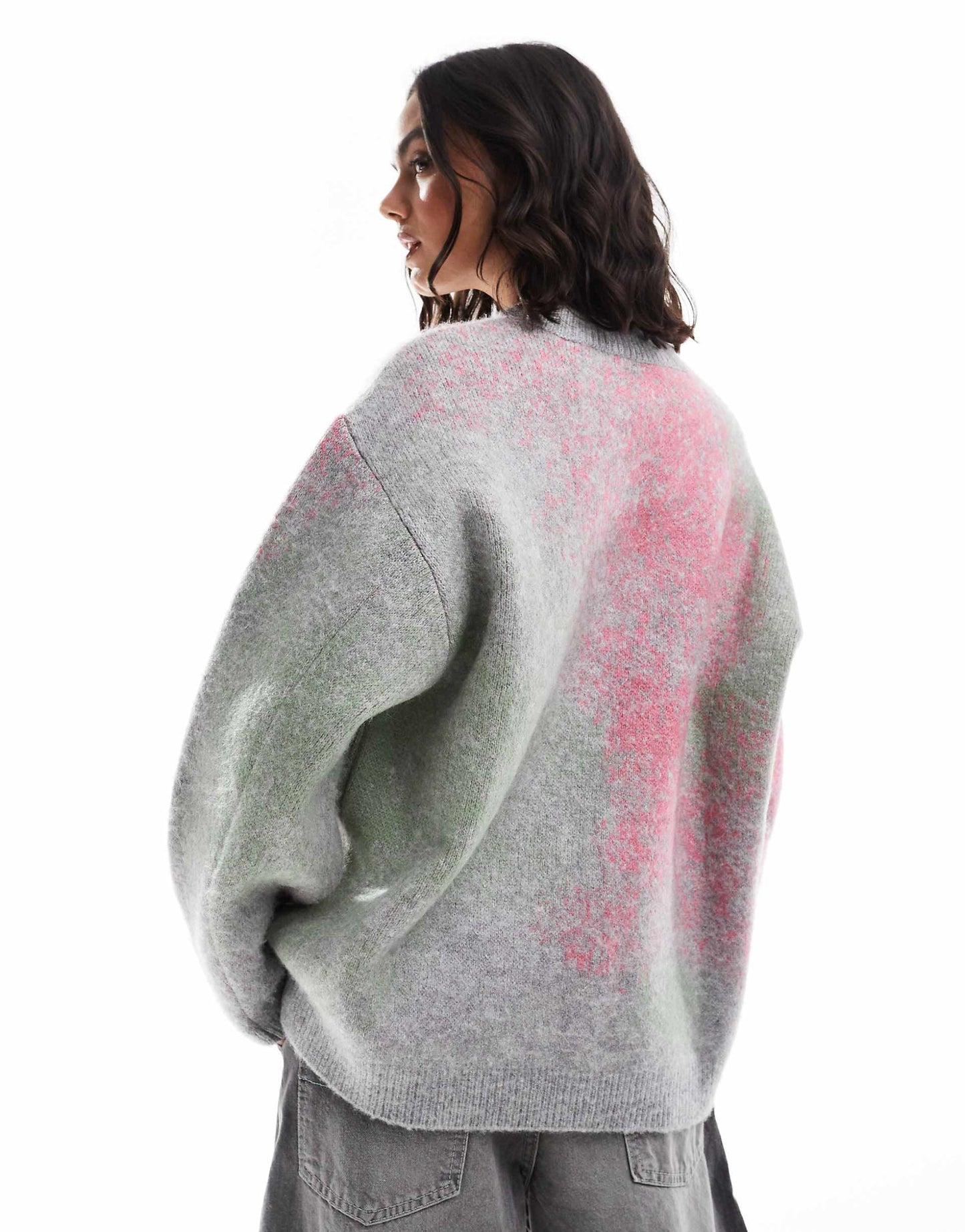 Brushed Pattern Oversized Jumper