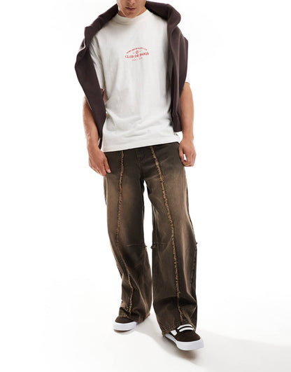 Super Baggy Jeans With Raw Edge
