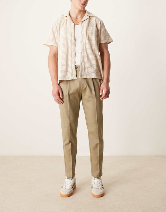 Smart Tapered Cotton Chino Trousers