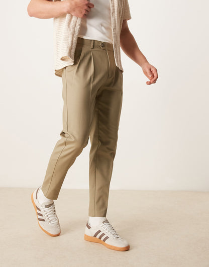 Smart Tapered Cotton Chino Trousers