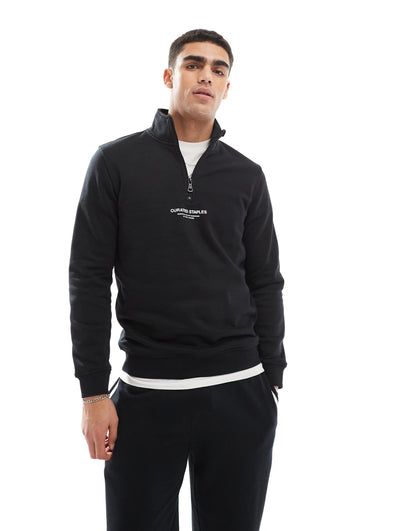 Curated High Neck 1/4 Zip Sweater