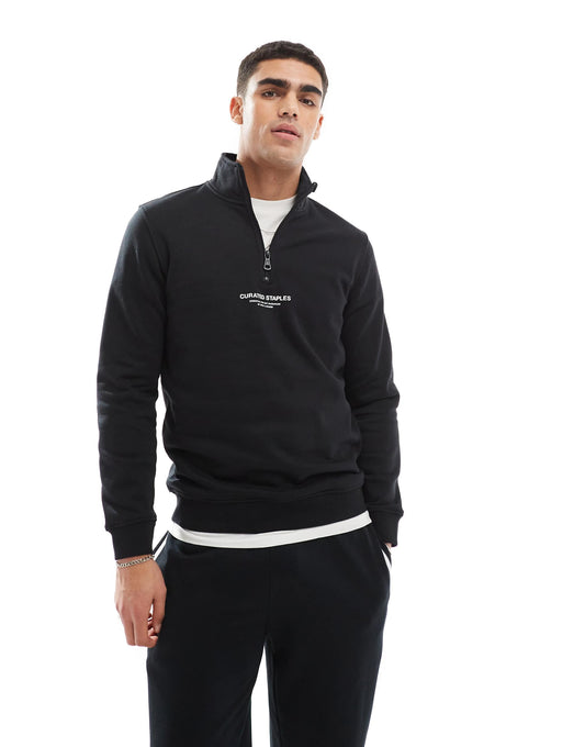 Curated High Neck 1/4 Zip Sweater
