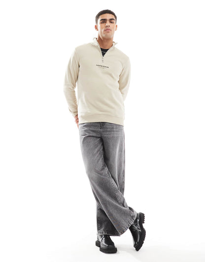 Curated High Neck 1/4 Zip Sweater