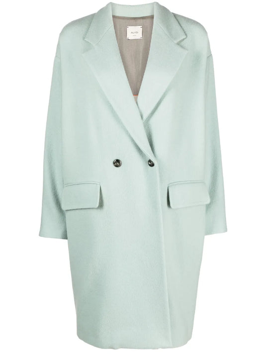 Double-Breasted Buttoned Wool Coat