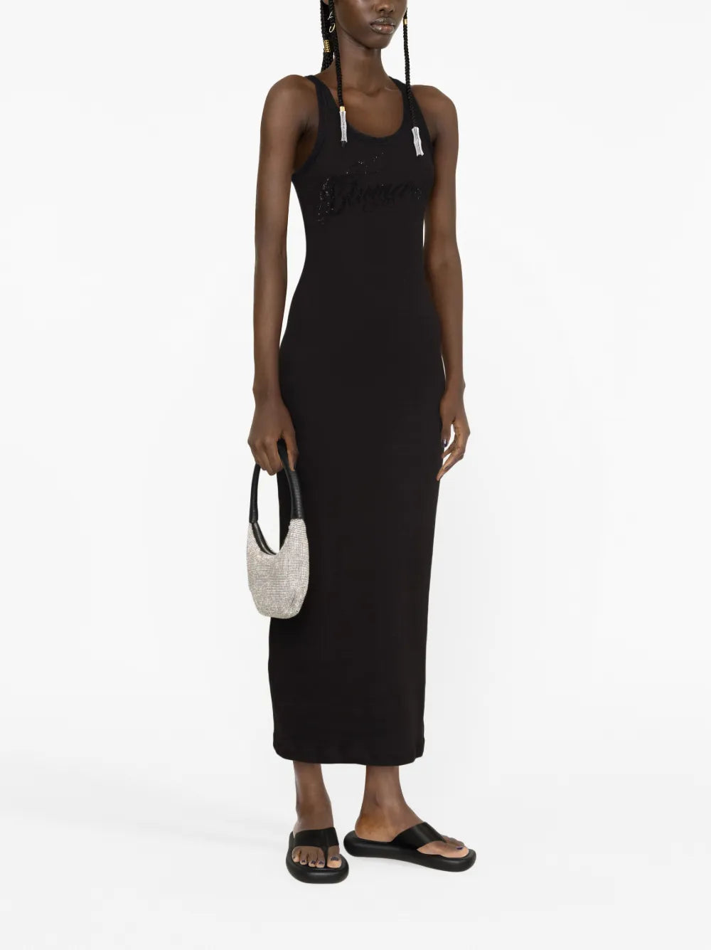 Logo-Embroidered Long Dress