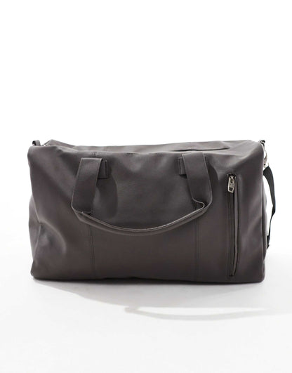 Faux Leather Weekend Holdall Bag