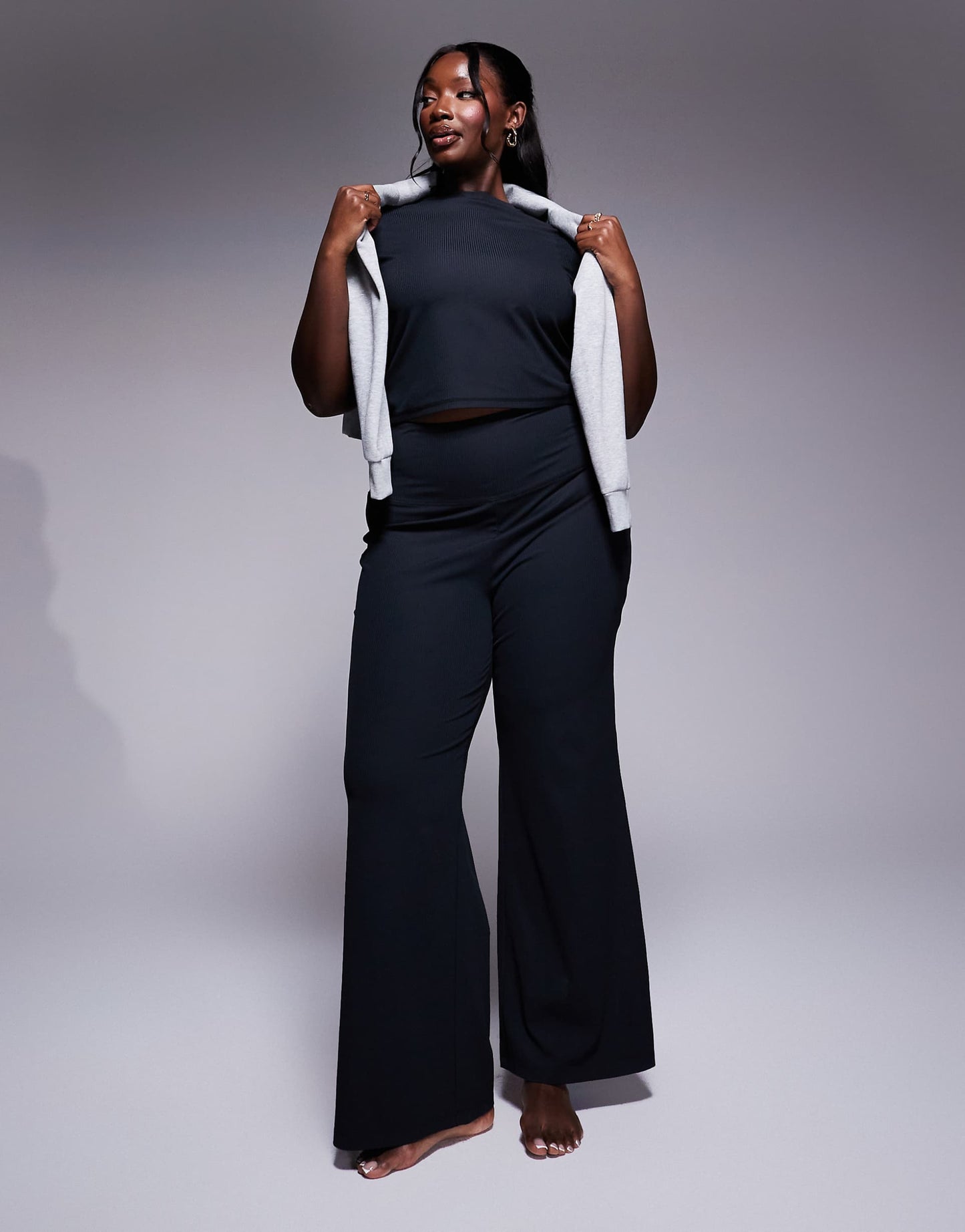 Curve Soft Touch Rib Slim Kick Yoga Legging