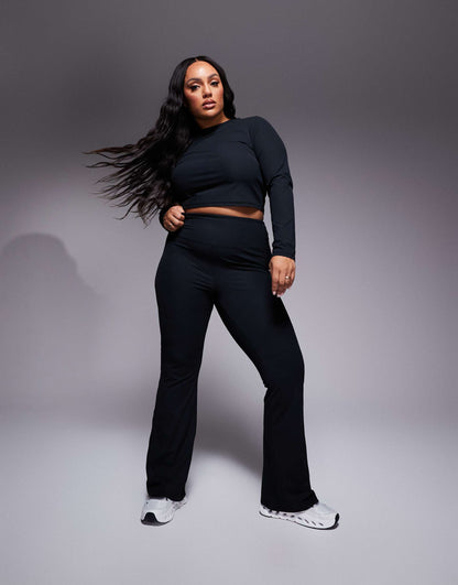 Curve Soft Touch Rib Wide Leg Dance Pant