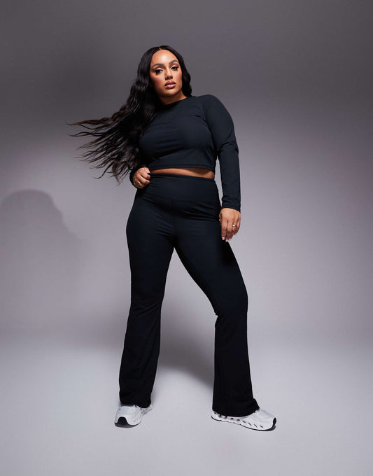 Curve Soft Touch Rib Wide Leg Dance Pant