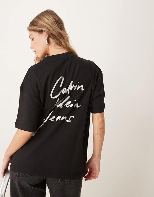 Jeans Script Logo Oversized T-Shirt