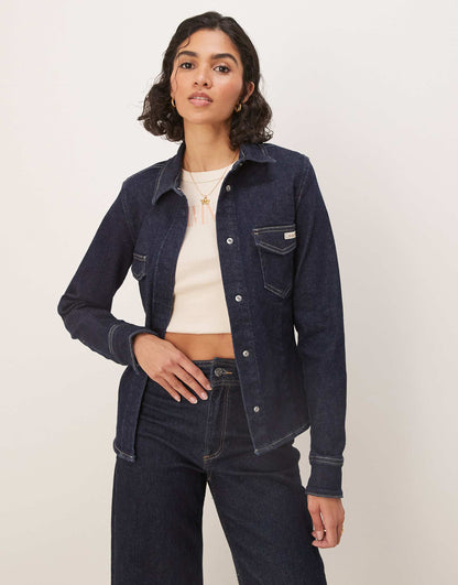 Structured Denim Top