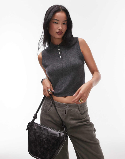 Capsule Button Up Wool Sweater Vest