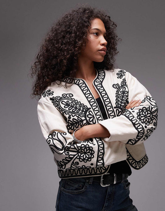 Embroidered Detail Jacket