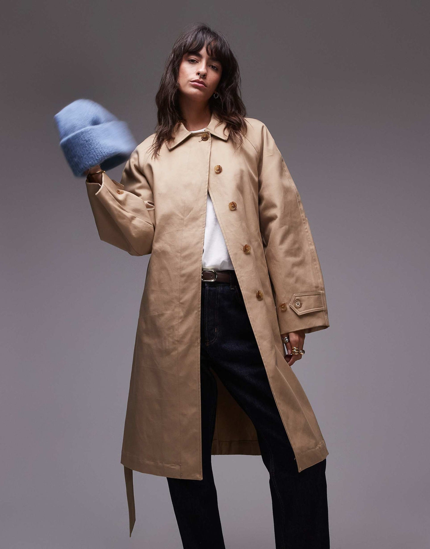 Premium Belted Mid Length Trench Coat