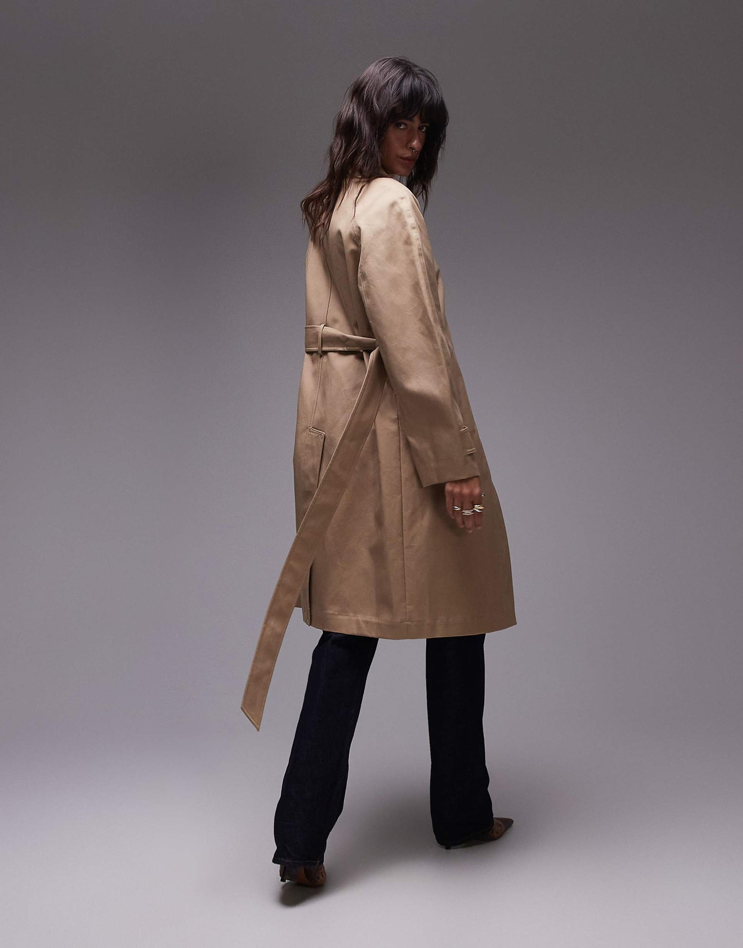 Premium Belted Mid Length Trench Coat