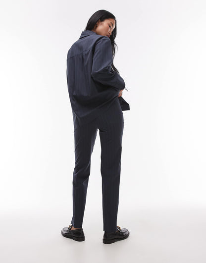 Pleat Front Slim Leg Pinstripe Trouser Co-Ord