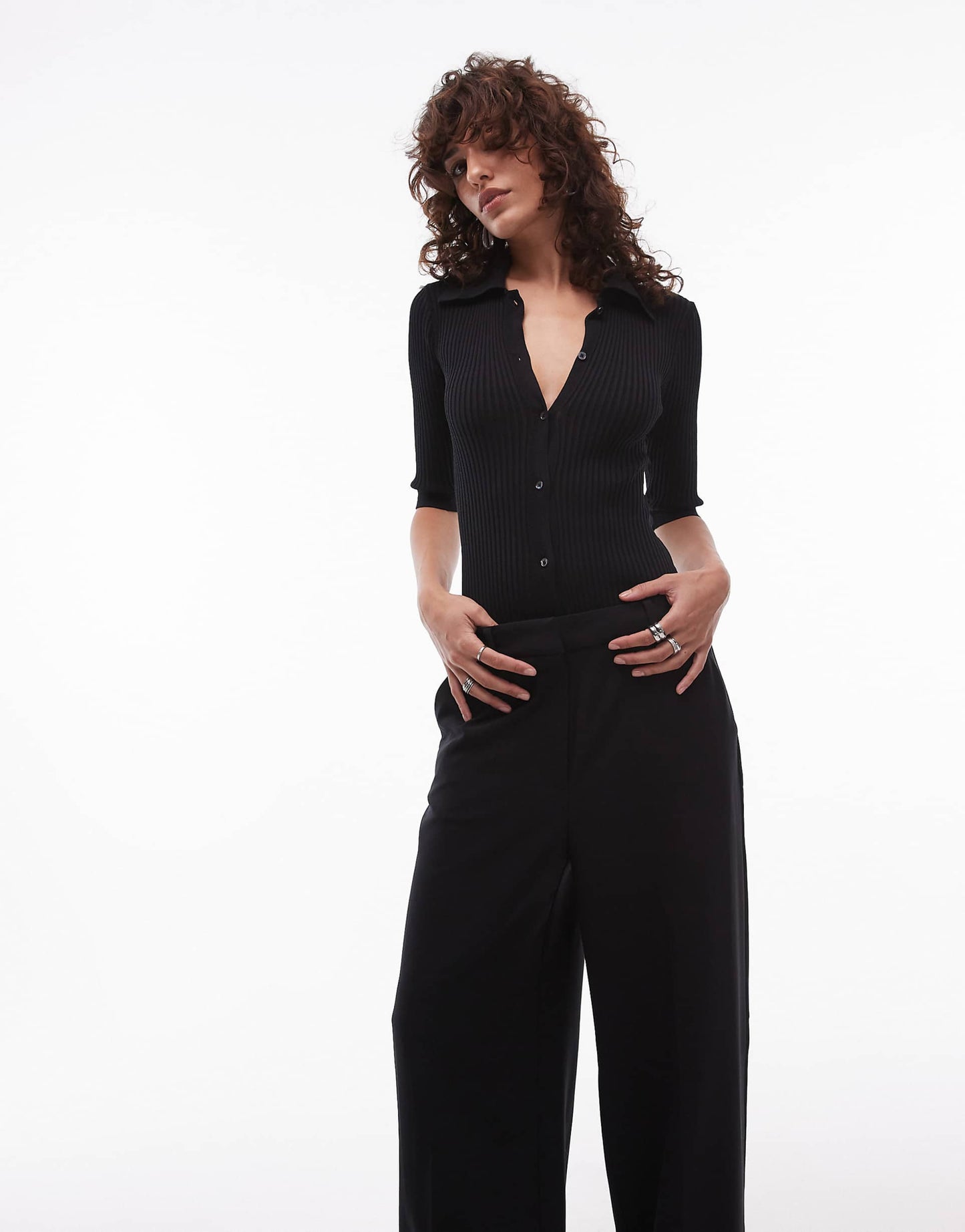 Suit Detail Contrast Jumpsuit