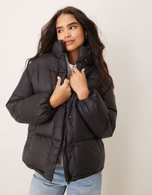 Funnel Collar Puffer Coat